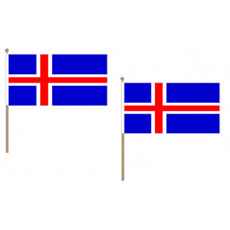 Iceland Fabric National Hand Waving Flag Flags - United Flags And Flagstaffs