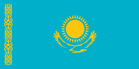 Kazakhstan National Flag Printed Flags - United Flags And Flagstaffs
