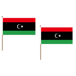 Libya Fabric National Hand Waving Flag Flags - United Flags And Flagstaffs