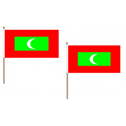 Maldives Fabric National Hand Waving Flag Flags - United Flags And Flagstaffs