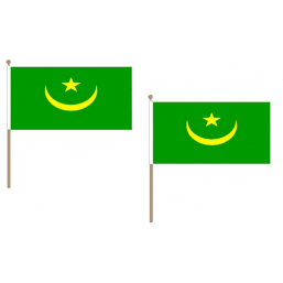 Mauritania Fabric National Hand Waving Flag Flags - United Flags And Flagstaffs