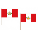 Peru Fabric National Hand Waving Flag Flags - United Flags And Flagstaffs