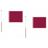 Qatar Fabric National Hand Waving Flag Flags - United Flags And Flagstaffs