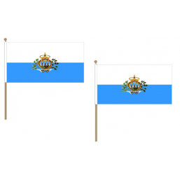 San Marino Fabric National Hand Waving Flag Flags - United Flags And Flagstaffs
