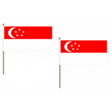 Singapore Fabric National Hand Waving Flag Flags - United Flags And Flagstaffs