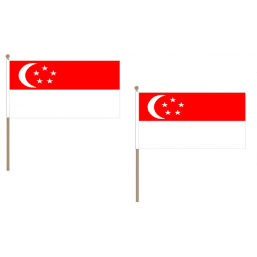 Singapore Fabric National Hand Waving Flag Flags - United Flags And Flagstaffs