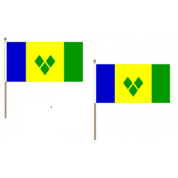 St Vincent and Grenadines National Hand Waving Flag Flags - United Flags And Flagstaffs