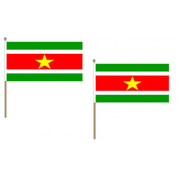 Suriname Fabric National Hand Waving Flag Flags - United Flags And Flagstaffs